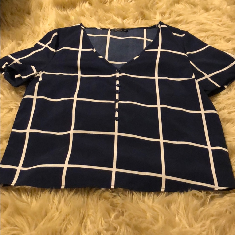 Blue and white shirt